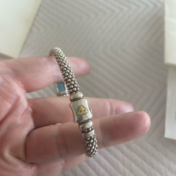 LAGOS blue topaz sterling and 18kt gold bracelet - Picture 8 of 12